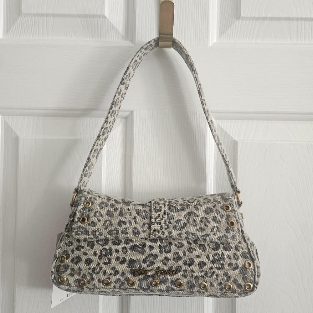 NWT Betsey Johnson XO- Isla Leopard Print Shoulder Bag - Picture 7 of 9